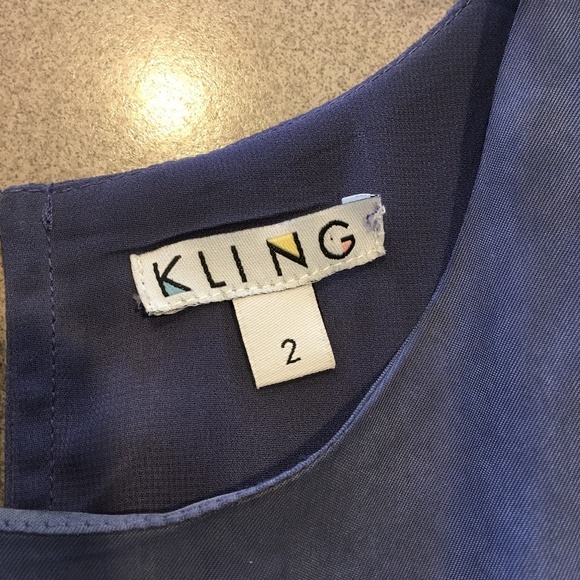 Smokey Blue Kling Dress with Peakaboo Back - Picture 4 of 4